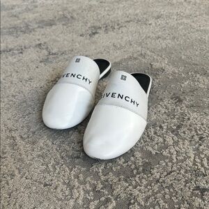 Givenchy White Leather Mules